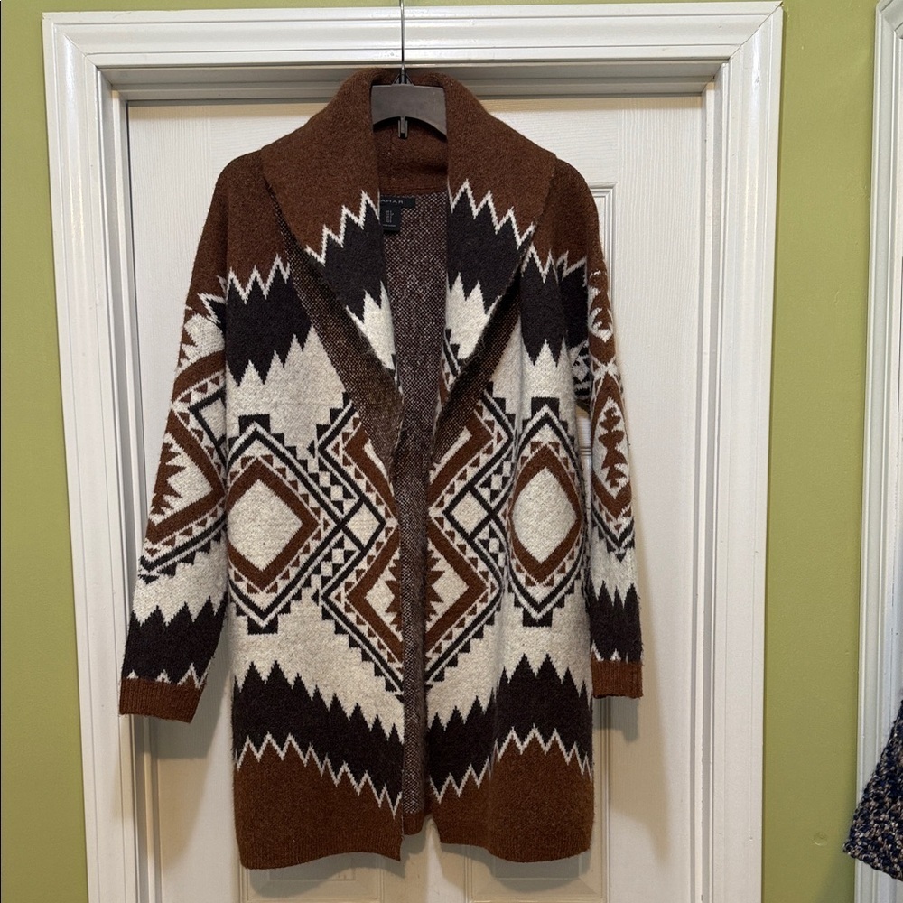 Tahari Southwestern Design Open Cardigan - size S - Picture 2 of 5